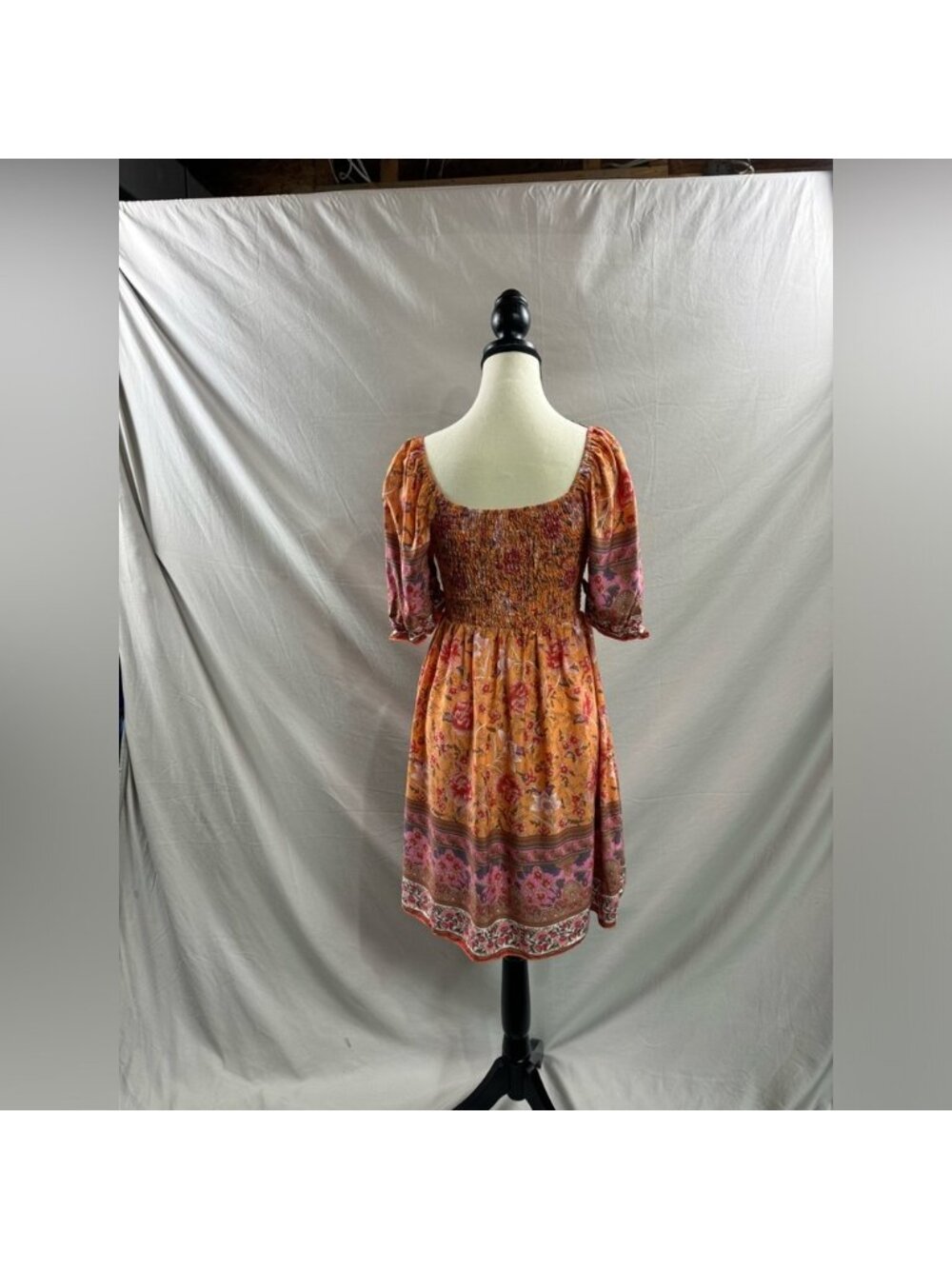 Boho Floral Print Ruffle Sleeve Dress - Picture 9 of 9